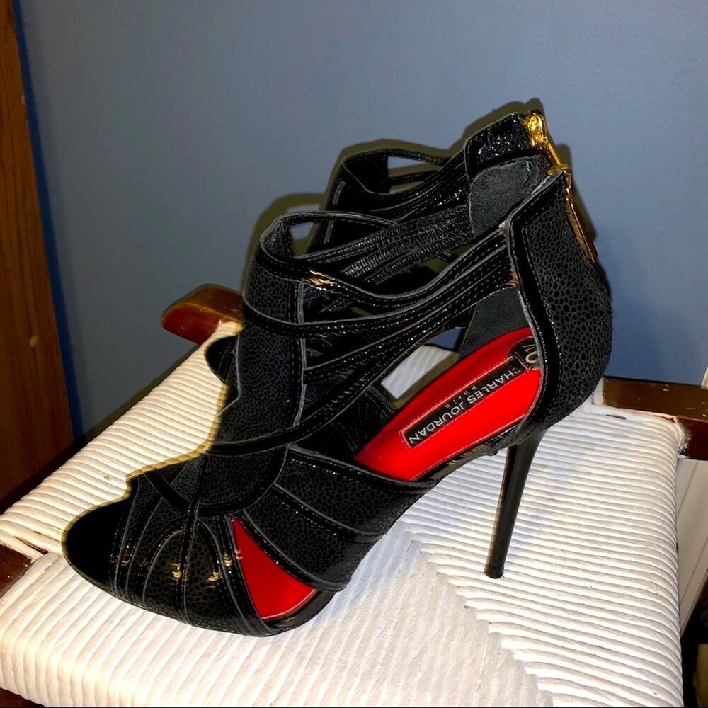 Charles Jourdan cutout heels black